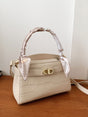 Buy SHEIN Bow Decor Elegant,,Old Money,Business Casual,Lightweight,Business Casual Mini Crocodile Embossed Twilly Scarf Decor Twist Lock Square Bag in Pakistan
