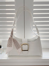 Buy SHEIN Bow Decor White Alligator Pattern Silk Scarf Decorated Armpit Bag in Pakistan