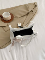 Buy SHEIN Bow Decor White Alligator Pattern Silk Scarf Decorated Armpit Bag in Pakistan