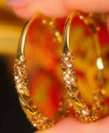 Crystal Round Drop Hoops Pair-00465 | Women Jewelry | Earrings | Brand New