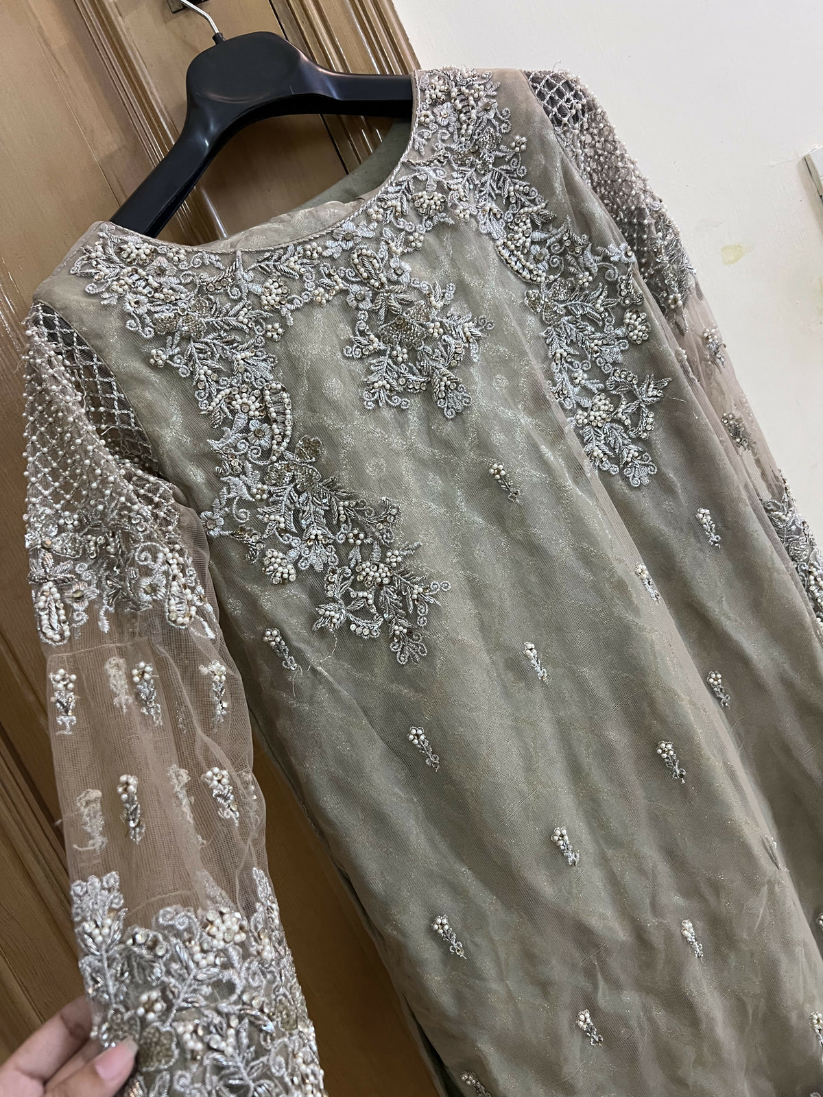 Sha Posh | Ghararas, Shararas & Lehngas | Women Branded Formals | Medium | Silver | Worn Once