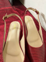Unze London | Leather Maroon Sandals | Women Shoes |Size: 8 | Worn Once