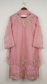 3Pcs Embroided Suit | Women Locally Made Formals | Large | Pink | Preloved