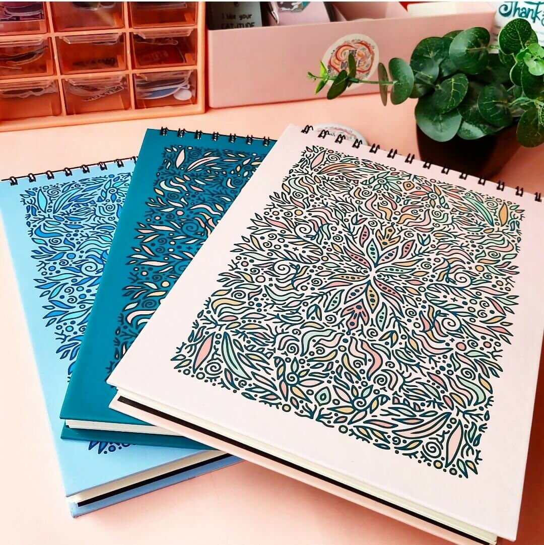 Leaves Doodle Periwinkle Sketchbook | For Your Home | Books | New