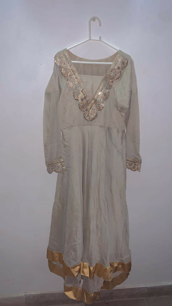 Golden Double Layer Frok | Women Frocks & Maxis | Large | Preloved