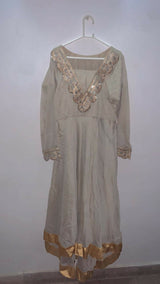 Golden Double Layer Frok | Women Frocks & Maxis | Large | Preloved