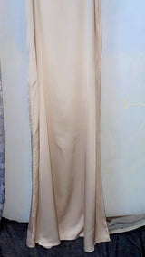 Silk Long Maxi | Women Frocks & Maxis | Beige | Small | Preloved