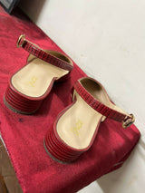 Unze London | Leather Maroon Sandals | Women Shoes |Size: 8 | Worn Once