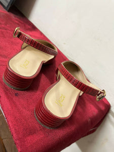 Unze London | Leather Maroon Sandals | Women Shoes |Size: 8 | Worn Once