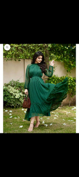 Bottle Green Maxi | Women Frocks & Maxis | Medium | New