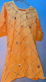 3 PC Fancy Mehndi Dress | Women Bridals | Yellow | Large | Worn Once