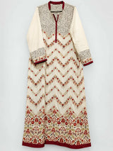 Gul Ahmed | Women Branded Formals | Beige and Maroon | Large | Preloved