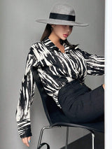 Buy SHEIN DAZY Brush Print Drop Shoulder Shirt in Pakistan