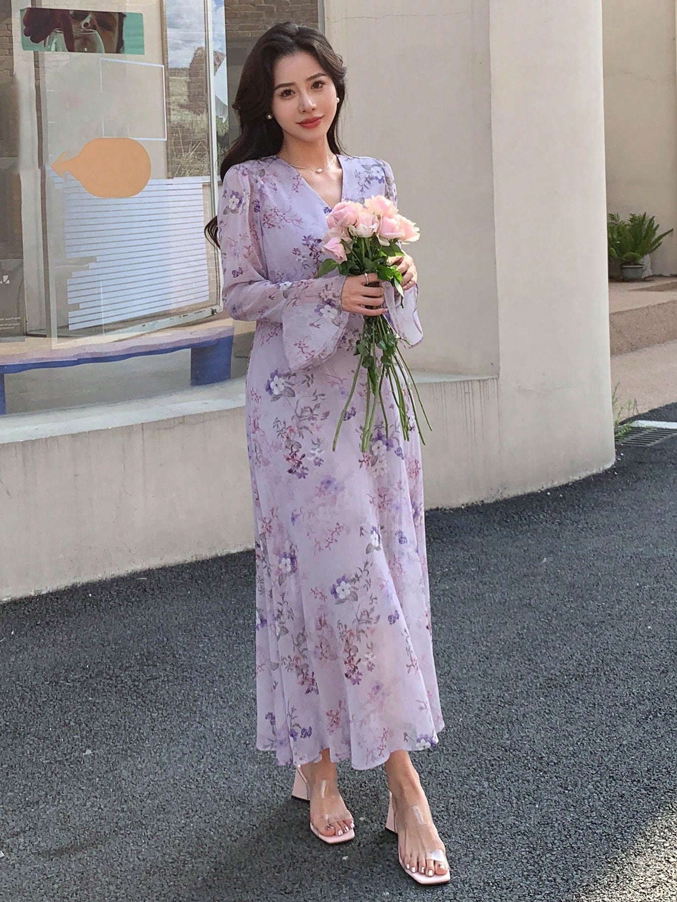Buy SHEIN DAZY Floral Print Button Front Dress in Pakistan