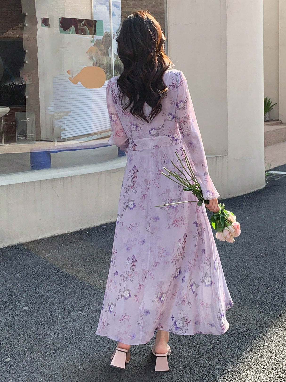 Buy SHEIN DAZY Floral Print Button Front Dress in Pakistan