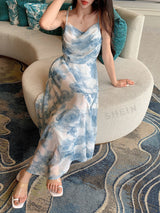 Buy SHEIN DAZY Floral Print Draped Collar Cami Dress in Pakistan