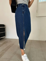 Buy SHEIN DAZY High Waist Split Thigh Denim Skirt in Pakistan