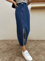 Buy SHEIN DAZY High Waist Split Thigh Denim Skirt in Pakistan