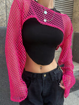Buy SHEIN DAZY Kpop Hollow Out Super Crop Top Without Cami Top in Pakistan
