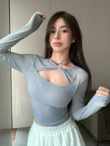 Buy SHEIN DAZY Kpop Solid Twist Front Cut Out Front Tee in Pakistan