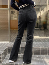 Buy SHEIN DAZY Kpop Split Hem Flare Leg Jeans in Pakistan