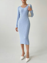 Buy SHEIN DAZY Kpop V Neck Ribbed Knit Sweater Dress in Pakistan