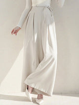 Buy SHEIN DAZY Ladies' Solid Color Tie Wide Leg Pants in Pakistan