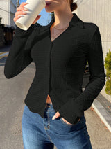 Buy SHEIN DAZY Solid Button Front Shirt in Pakistan