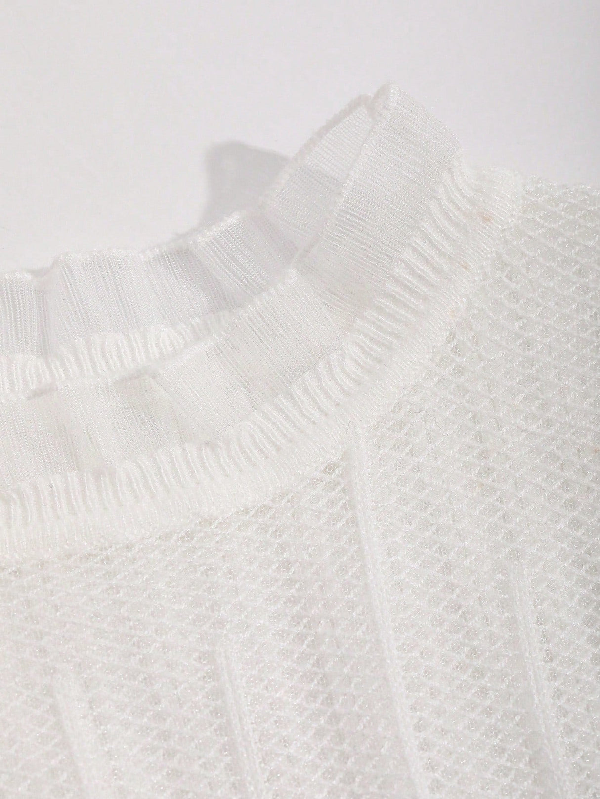 Buy SHEIN DAZY Solid Frill Trim Ribbed Knit Sweater in Pakistan