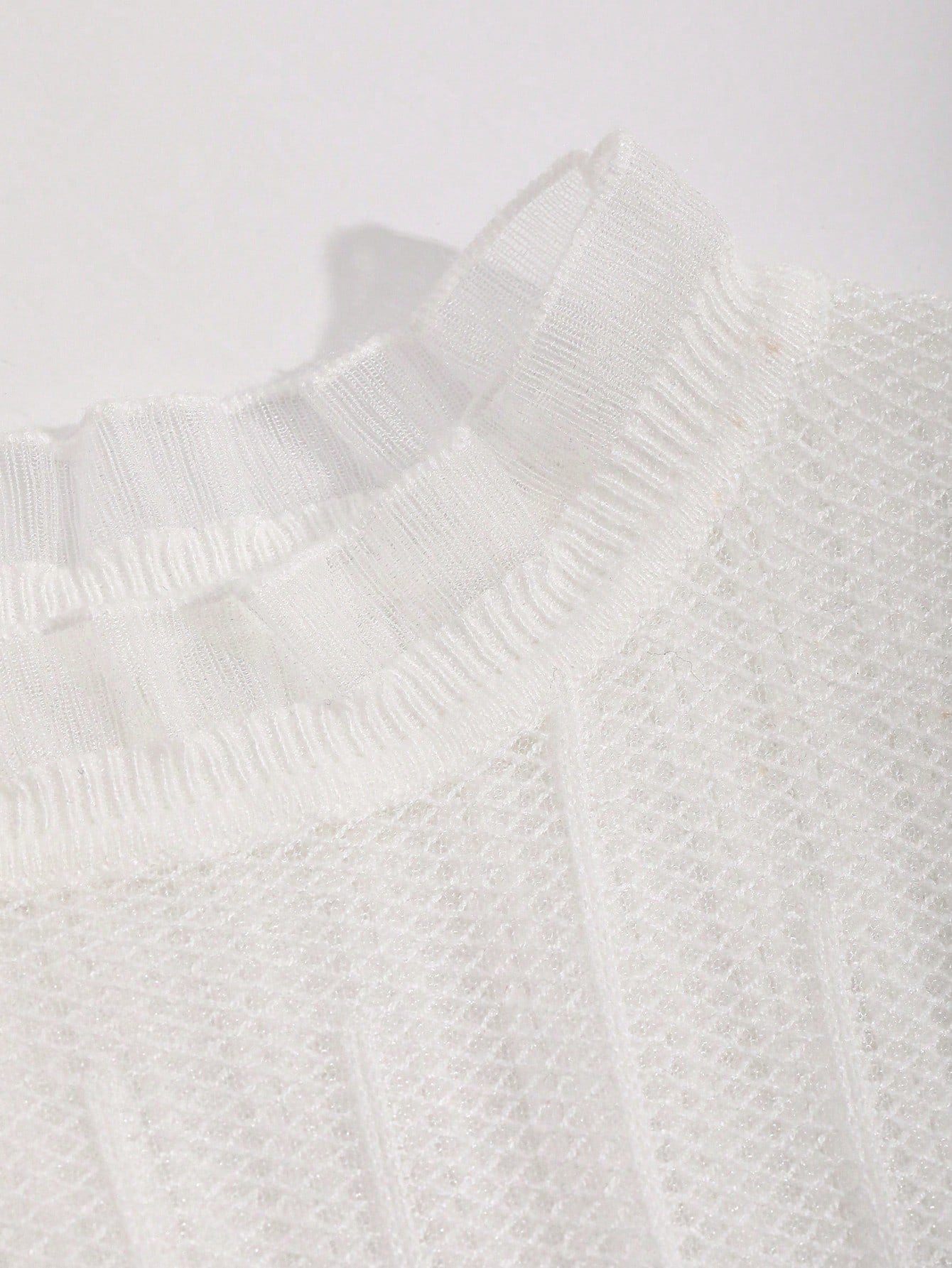 Buy SHEIN DAZY Solid Frill Trim Ribbed Knit Sweater in Pakistan