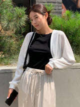 Buy SHEIN DAZY Solid Open Front Waffle Knit Crop Jacket in Pakistan