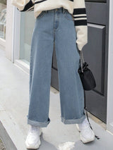 Buy SHEIN DAZY Wide Leg Pocket Detail Jeans in Pakistan