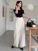 Buy SHEIN DAZY Women's Asymmetric Waist Wide Leg Pants in Pakistan