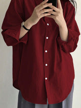 Buy SHEIN DAZY Women's Spring Solid Color Long Sleeve Shirt in Pakistan