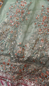 Elegant Embroidered 3PC Formal Suit l Women’s Frock & Maxi l Party wear | Medium | Worn once