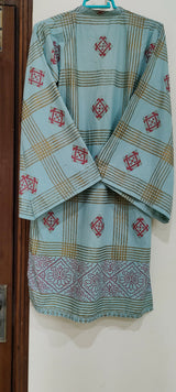 Block Print 2 PC Dress | Women Locally Made Dress | Sky Blue | Medium | Preloved