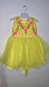 Bacha Party | Yellow Frock | Girls Skirts & Dresses | Size:2 to 3 Yrs | Preloved