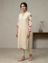 Agha Noor | Women Branded Kurta | Beige | Small | Worn Once