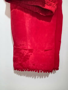 Blood red Mukesh chiffon Suit | Women Locally Made Formals | X Large | Preloved