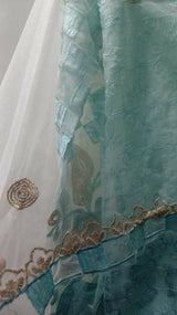 Embroidered Blue 3Pcs | Women Locally Made Formals | Medium | Preloved