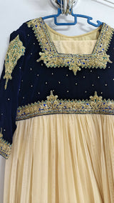 Mayar by Abdullah Faheem | Women Frocks & Maxis | Black & Yellow| Small | Worn Once