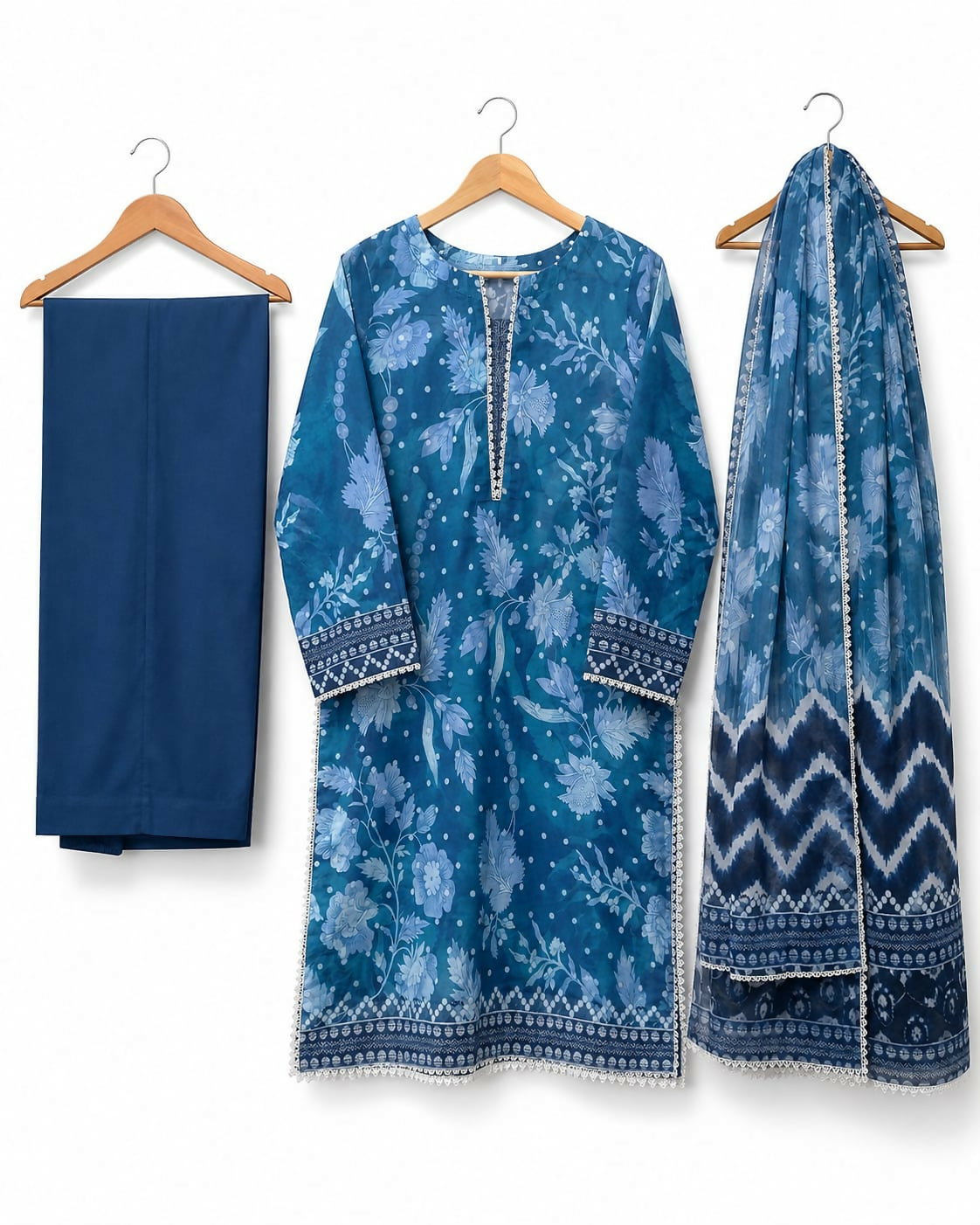 J.Junaid Jamshed | Women Branded Kurta | Blue | Medium | New