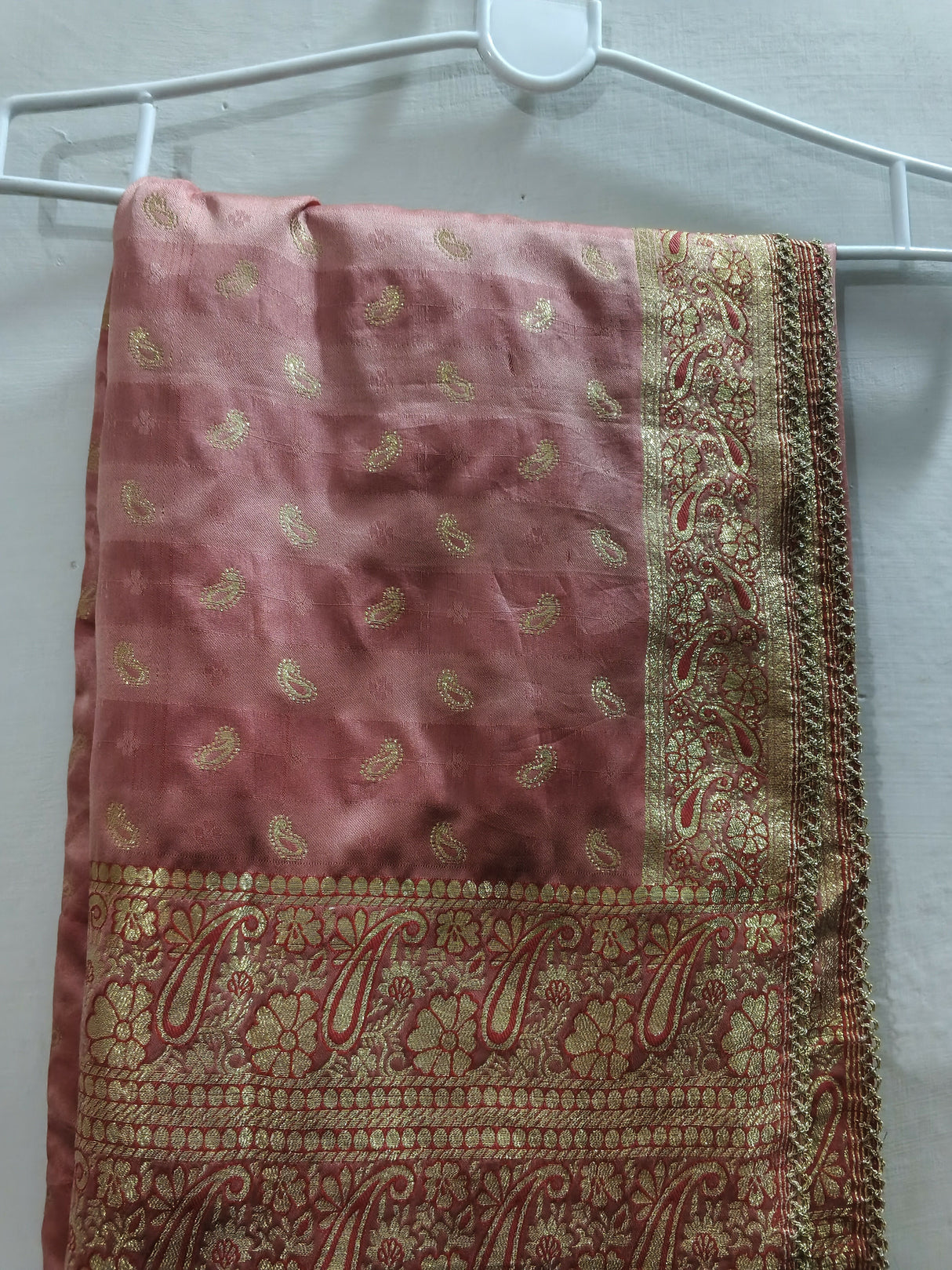 Tea Pink Banarsi Suit | Women Locally Made Kurta | Medium | Worn Once