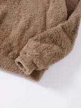 Buy SHEIN Drop Shoulder 3D Ear Teddy Hoodie in Pakistan