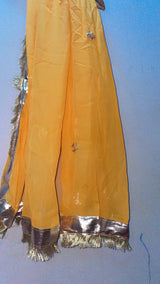 3 PC Fancy Mehndi Dress | Women Bridals | Yellow | Large | Worn Once