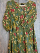 Saya | Olive Green Lawn Kurta | Women Branded Kurta | XSmall | Worn Once