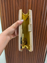 Champagne Gold Rhinestone Box Clutch | Women Bags | Clutches | Small | Brand New