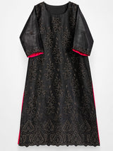 3 PC Silk Dress | Women Locally Made Kurta | Black | Large | Worn Once