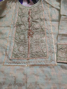 Jacquard 3 PC Suit | Women Locally Made Kurta | X Large | Worn Once