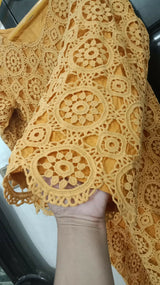 Chicken Kari Dress | Women Locally Made Kurta | Mustard | Large | Worn Once